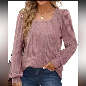 Plus Size Square Neck Knit Top Sweater Size 22